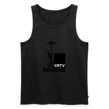 Creative Drumming Cajon and Hi Hat - Männer Premium Bio Tank Top - Schwarz - Vorne - AI Model Male 178 light (178cm)