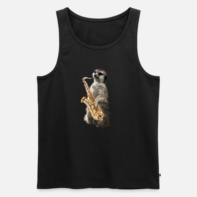 Erdmaennchensax - Männer Premium Bio Tank Top - Schwarz