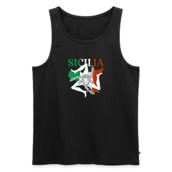 Sicile Flag Italie Palerme Trinacria Italia - Débardeur bio Premium Homme - noir - Devant - Michal (187cm)