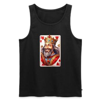 Heart King Playing Card - Men's Premium Organic Tank Top - black - Front - Michal (187cm)