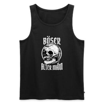 Böser Alter Mann Schädel Spruch Humor Wikinger - Männer Premium Bio Tank Top - Schwarz - Vorne - Michal (187cm)