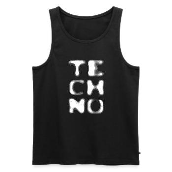Techno Unscharf - Männer Premium Bio Tank Top - Schwarz - Vorne - AI Model Male 178 light (178cm)