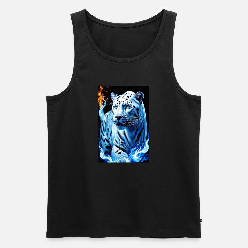 White Animals Leopard - Männer Premium Bio Tank Top - Schwarz