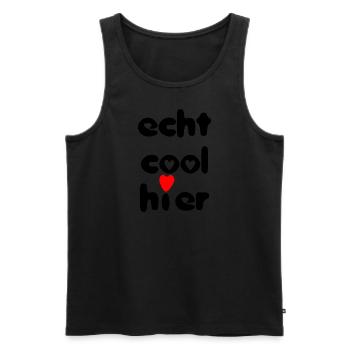 echt cool hier herz schwarz rot - Männer Premium Bio Tank Top - Schwarz - Vorne - AI Model Male 178 light (178cm)