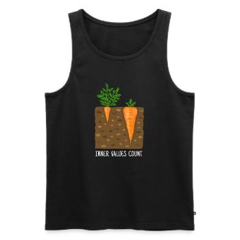 Karotte, Karotten, Möhre, innere Werte, Vergleich - Männer Premium Bio Tank Top - Schwarz - Vorne - Michal (187cm)
