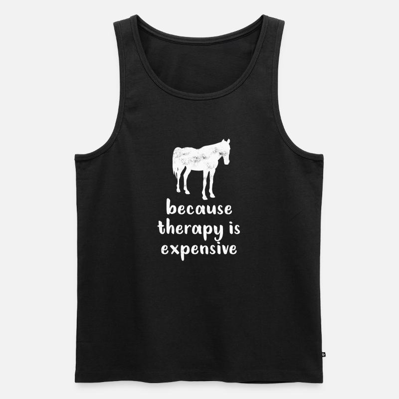 Pferd Pferde - Männer Premium Bio Tank Top - Schwarz