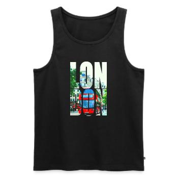 LONDON - Men's Premium Organic Tank Top - black - Front - AI Model Male 178 light (178cm)