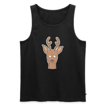 Rehbock - Männer Premium Bio Tank Top - Schwarz - Vorne - Michal (187cm)