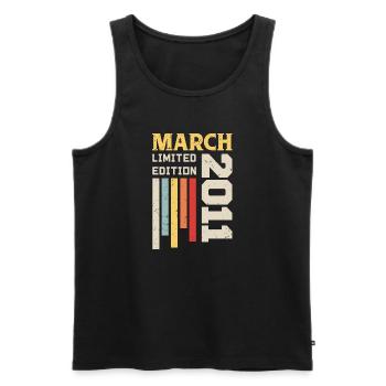 March 2011 - Birthday gift March 2011 March - Men's Premium Organic Tank Top - black - Front - AI Model Male 178 light (178cm)