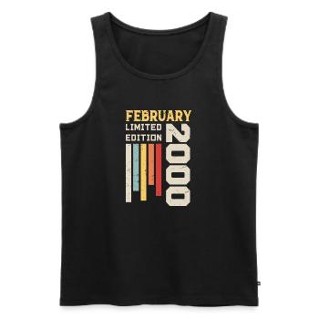 February 2000 - February 2000 Birthday Gift - Men's Premium Organic Tank Top - black - Front - Michal (187cm)