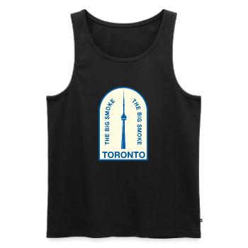 Toronto CNTower Big Smoke - Débardeur bio Premium Homme - noir - Devant - Michal (187cm)