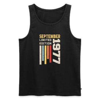 September 1977 Birthday Gift September 1977 - Men's Premium Organic Tank Top - black - Front - Michal (187cm)