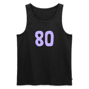 80. 80 JAHRE. 80-JÄHRIGES JUBILÄUM. 80. GEBURTSTAG. - Männer Premium Bio Tank Top - Schwarz - Vorne - Michal (187cm)