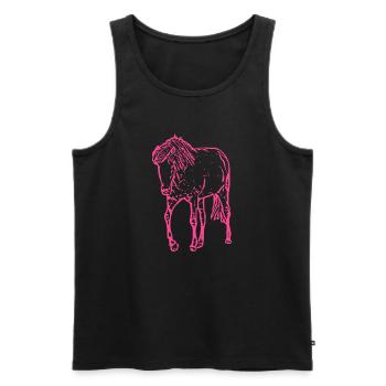 Pferd rosa pink - Männer Premium Bio Tank Top - Schwarz - Vorne - AI Model Male 178 light (178cm)