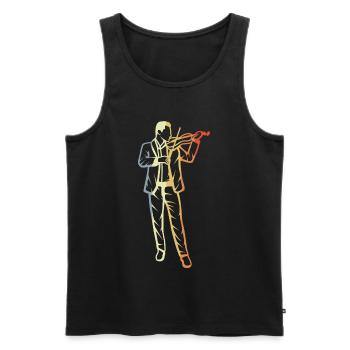Vintage Violinspieler - Männer Premium Bio Tank Top - Schwarz - Vorne - AI Model Male 178 light (178cm)