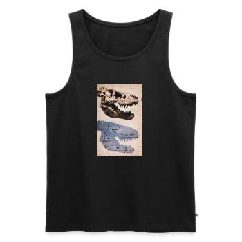 Vintage T-Rex Skull Dinosaur Fossil Tyrannosaurus - Men's Premium Organic Tank Top - black - Front - AI Model Male 178 light (178cm)