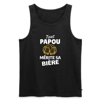 Bier und Party Humorvolles Zitat - Männer Premium Bio Tank Top - Schwarz - Vorne - AI Model Male 178 light (178cm)