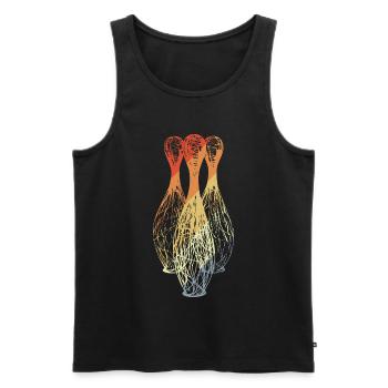 Bowling Pins Skizze - Männer Premium Bio Tank Top - Schwarz - Vorne - AI Model Male 178 light (178cm)