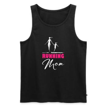 Maman qui court - Débardeur bio Premium Homme - noir - Devant - Michal (187cm)