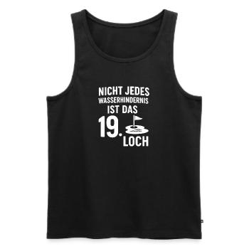 Clubhouse Calling - Golfsprüch mit Spritz - Männer Premium Bio Tank Top - Schwarz - Vorne - AI Model Male 178 light (178cm)