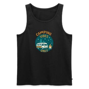 Camping Vibes Only - Leisure Design - Men's Premium Organic Tank Top - black - Front - Michal (187cm)