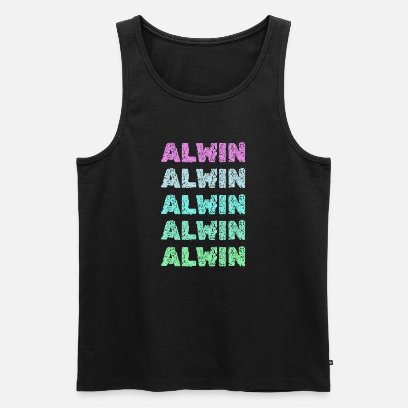 Alwin als Alwin - Männer Premium Bio Tank Top - Schwarz