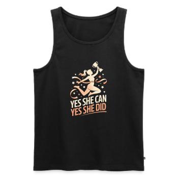  Yes She Can Yes She Did Women Empowerment Women's - Männer Premium Bio Tank Top - Schwarz - Vorne - AI Model Male 178 light (178cm)