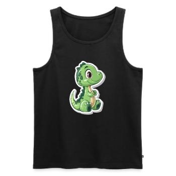 Dinosaure - Débardeur bio Premium Homme - noir - Devant - AI Model Male 178 light (178cm)