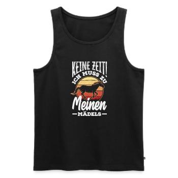 Pas le temps! Je dois aller voir les chevaux de mes filles - Débardeur bio Premium Homme - noir - Devant - Michal (187cm)