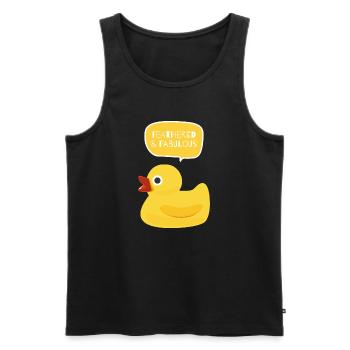 Feathered & Fabulous Duck Design - Men's Premium Organic Tank Top - black - Front - AI Model Male 178 light (178cm)