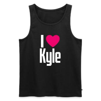 I Love Kyle Pink Heart I Love Kyle - Men's Premium Organic Tank Top - black - Front - Michal (187cm)