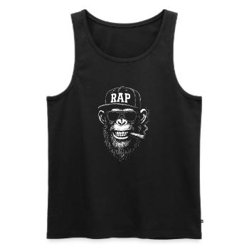Rap Monkey Streetwear Cap - Men's Premium Organic Tank Top - black - Front - Michal (187cm)