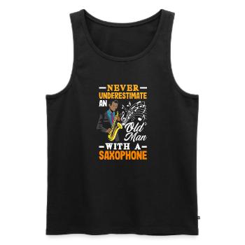 Saxofon - Männer Premium Bio Tank Top - Schwarz - Vorne - Michal (187cm)