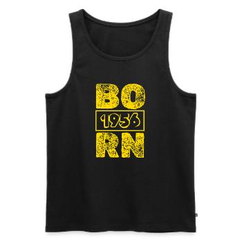 Born in 1956 - Men's Premium Organic Tank Top - black - Front - Michal (187cm)