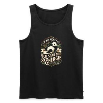 I only save energy Panda Design - Men's Premium Organic Tank Top - black - Front - Michal (187cm)
