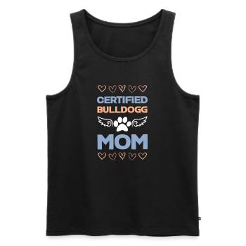 Motif de maman Bouledogue certifiée - Débardeur bio Premium Homme - noir - Devant - Michal (187cm)