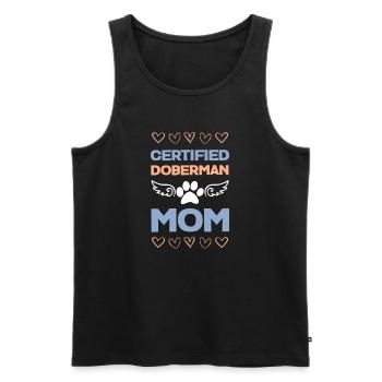 Maman Doberman certifiée - Débardeur bio Premium Homme - noir - Devant - Michal (187cm)