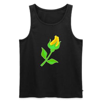Rose in Gelb - Männer Premium Bio Tank Top - Schwarz - Vorne - Michal (187cm)