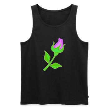 Rose dans une teinte violette - Débardeur bio Premium Homme - noir - Devant - AI Model Male 178 light (178cm)