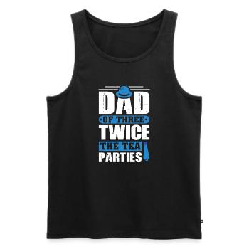 Dad father of three girls daughters - Men's Premium Organic Tank Top - black - Front - AI Model Male 178 light (178cm)