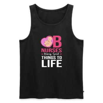Hôpital de grossesse infirmier - Débardeur bio Premium Homme - noir - Devant - Michal (187cm)