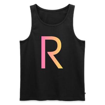 r - Men's Premium Organic Tank Top - black - Front - AI Model Male 178 light (178cm)