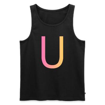 U - Débardeur bio Premium Homme - noir - Devant - AI Model Male 178 light (178cm)