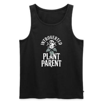 Introverted Plant Parent Tee - Men's Premium Organic Tank Top - black - Front - Michal (187cm)