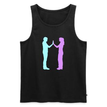 People Group Silhouette Friends Team Together - Men's Premium Organic Tank Top - black - Front - Michal (187cm)