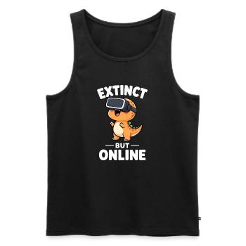Dino T-Rex Gaming en réalité virtuelle - Débardeur bio Premium Homme - noir - Devant - Michal (187cm)