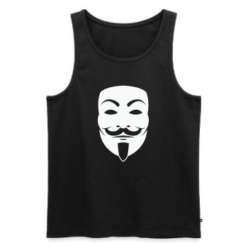 Anonymus_Maske - Männer Premium Bio Tank Top - Schwarz - Vorne - Michal (187cm)