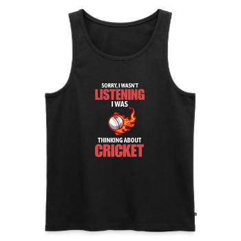 Cadeau drôle pour les amateurs de cricket au joueur-entraîneur Papa - Débardeur bio Premium Homme - noir - Devant - Michal (187cm)