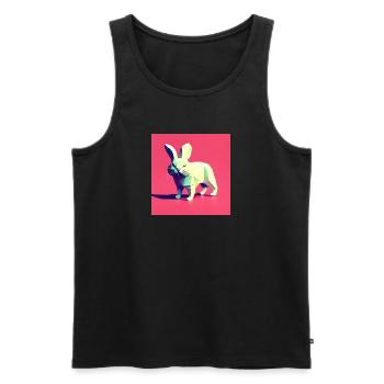 Polygonales aufmerksames Kaninchen - Männer Premium Bio Tank Top - Schwarz - Vorne - AI Model Male 178 light (178cm)