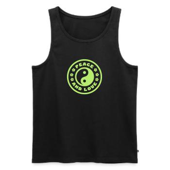 Peace and Love - Männer Premium Bio Tank Top - Schwarz - Vorne - AI Model Male 178 light (178cm)